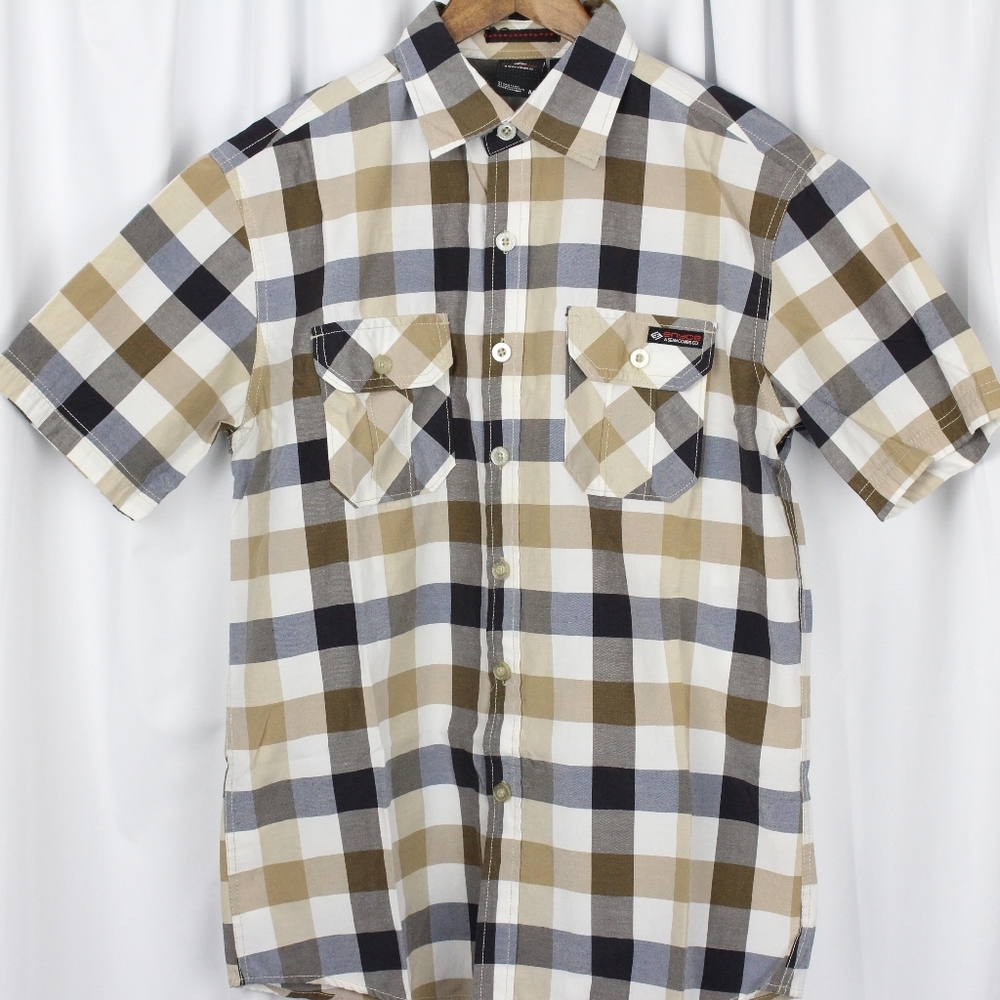 Enyce Short Sleeve Button Down Plaid Shirt